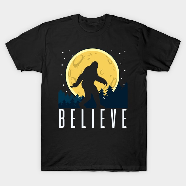 Bigfoot Believe T-Shirt by mintipap